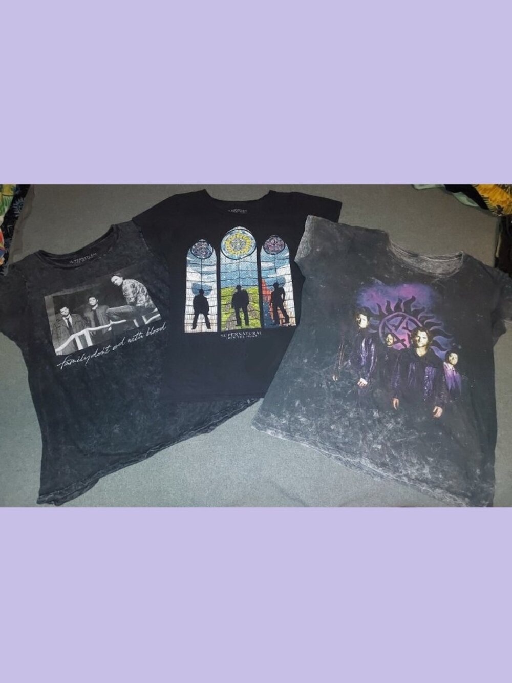 LOT SUPERNATURAL Teen Shirts 😈🥧✡️ Family Don't End with Blood+ Jr XL & 2XL